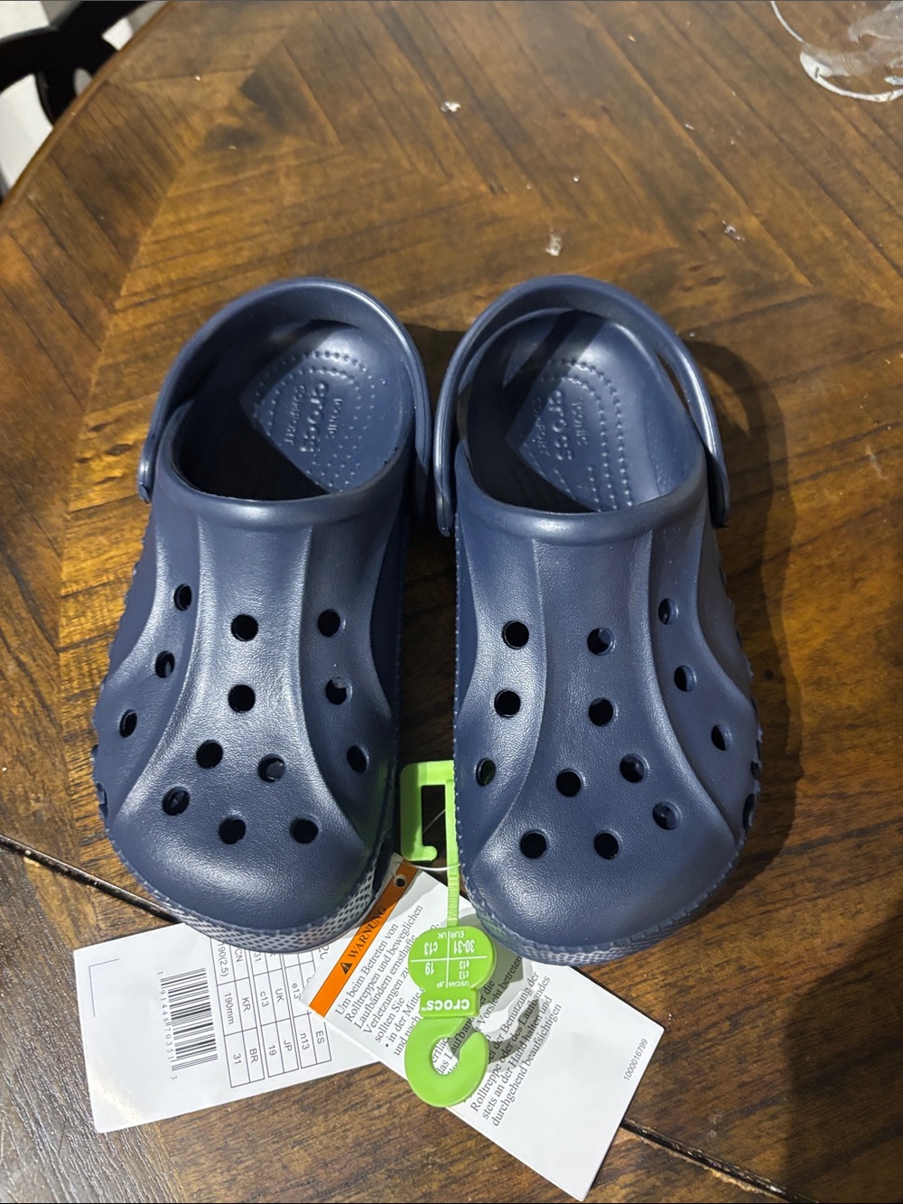 CROCS Kids Navy Blue Classic Clog Sandals